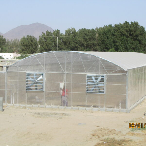 صالة مكونة من وحده واحده، وقائمة الجوانب،وسقف مقوس مصنوع من البولي كربونيت.