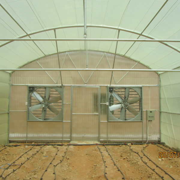 بيت قائم الاجناب مبرد بغطاء البلاستيك بعرض 6م‎